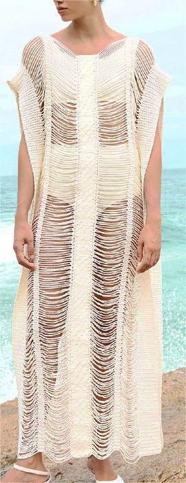 Vest-Style Knitted Dress Sexy Hollow Out Cutout Beach Dress Seaside Vacation Bikini Jacket Swimsuit Sun Protection Clothing - Divinerebel