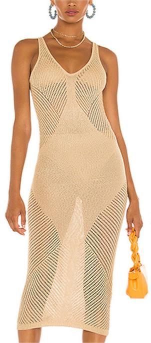 Vest-Style Knitted Dress Sexy Hollow Out Cutout Beach Dress Seaside Vacation Bikini Jacket Swimsuit Sun Protection Clothing - Divinerebel