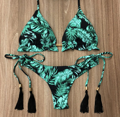 Printed Bikini  New Tied Swimsuit - Divinerebel