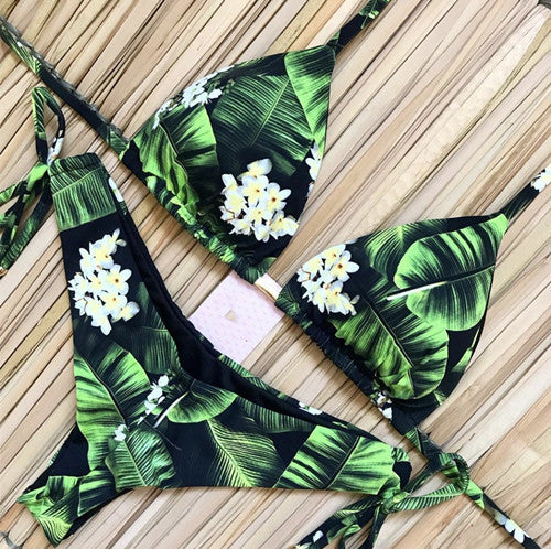 Printed Bikini  New Tied Swimsuit - Divinerebel