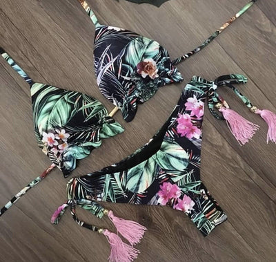 Printed Bikini  New Tied Swimsuit - Divinerebel