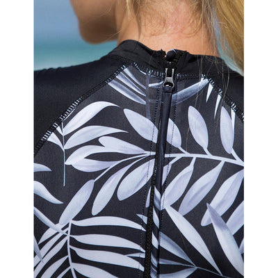Zipper One-Piece Suit Floral Print Swimsuit Women Swimming Suitswimwear Sports Bathing Suit  Summer Bodysuits - Divinerebel