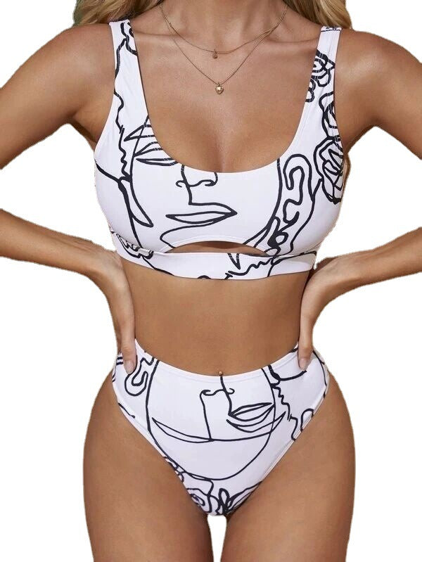 2022 New Sexy High Waist Print Bikini Women Swimsuit - Divinerebel